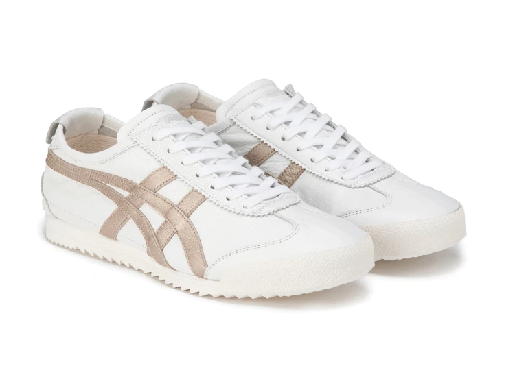 オニツカタイガー 薄底スニーカー WHITE/ROSE GOLD