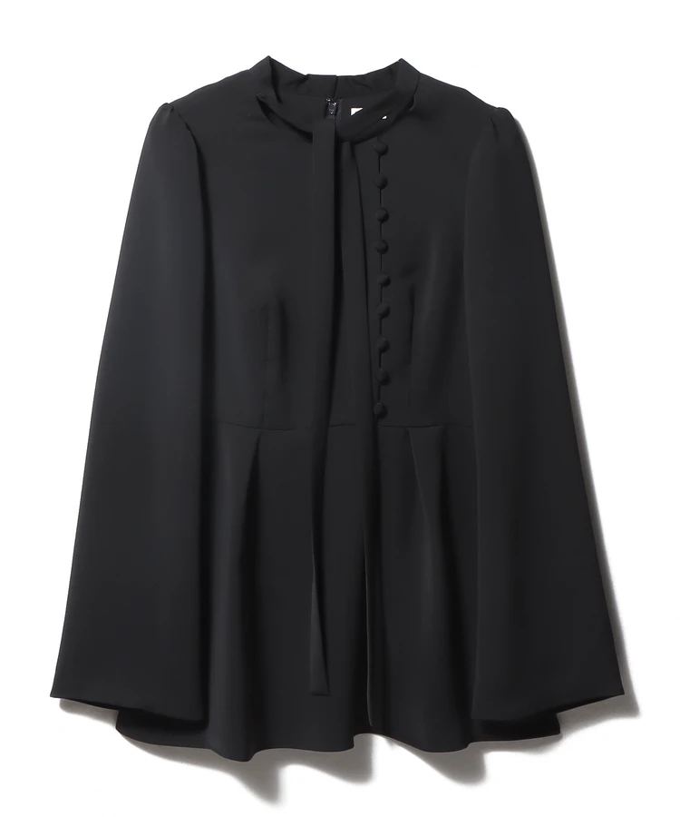 COLUMN（コラム）　サテンペプラムブラウス　ネイビー