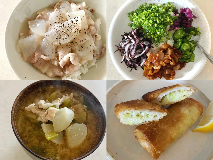 【長谷川あかりのご自愛ごはん】豚バラ肉を使った簡単レシピ6選。中華スープ、春巻き、豚汁。使い勝手抜群の食材で、今日のごはんに困ったときに！