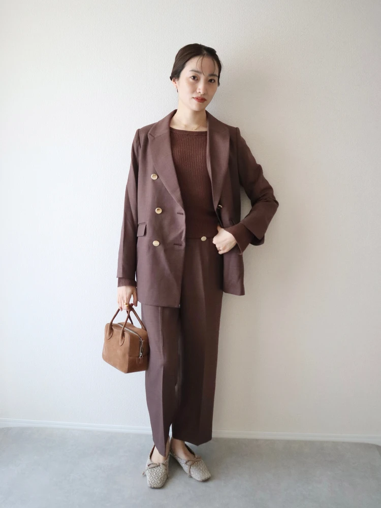 TONAL　トーナル　カセット服　貴島明日香　コラボ　マルチセットマリンワイドパンツ　マルチセットダブルジャケット　通勤　オフィス　コーデ　