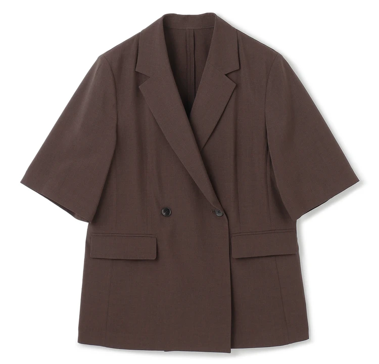 アンフィーロ TENNEN TOUCH ハーフスリーブジャケット ブラウン