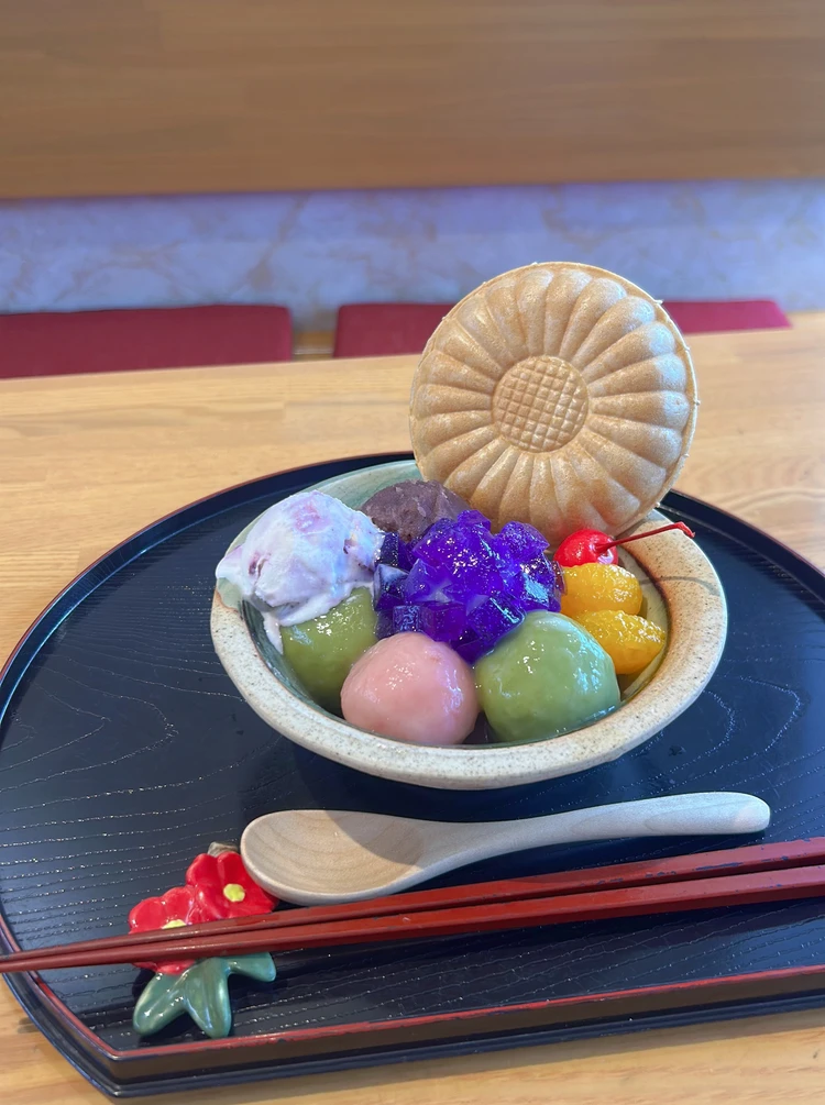 紫陽花クリームあんみつ