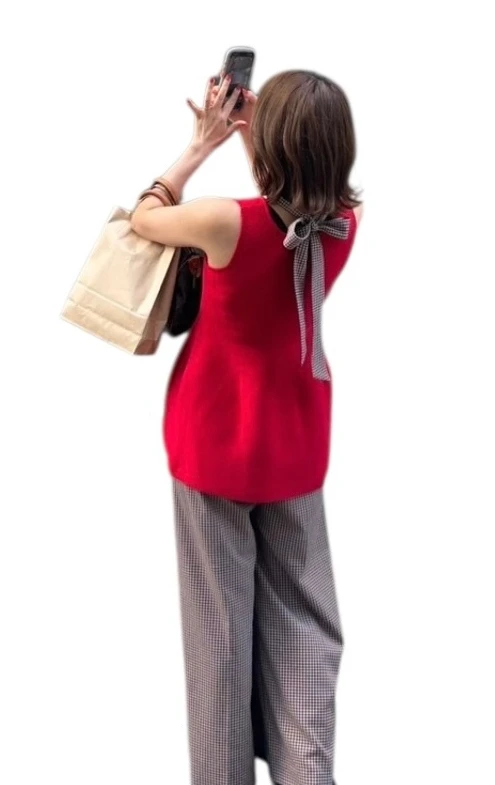 甘派さんのブラウンコーデ、ブラウンリボンコーデ、ベースメント、オソイ、韓国コーデ、ブルーレーベル