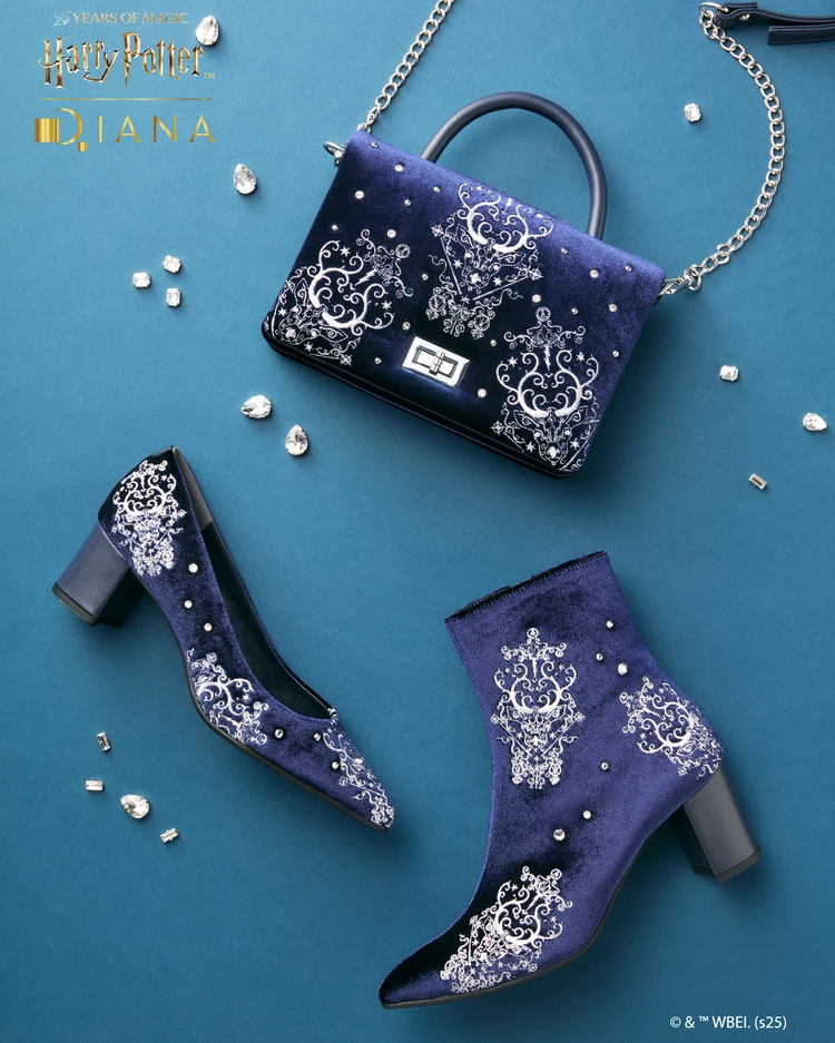 ダイアナ　ハリー・ポッターとのコラボ　ベロアバッグ　ベロアブーツ　ベロアパンプス