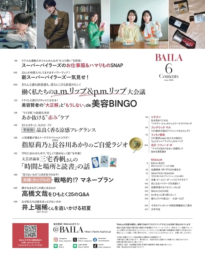 BAILA６月号　目次2