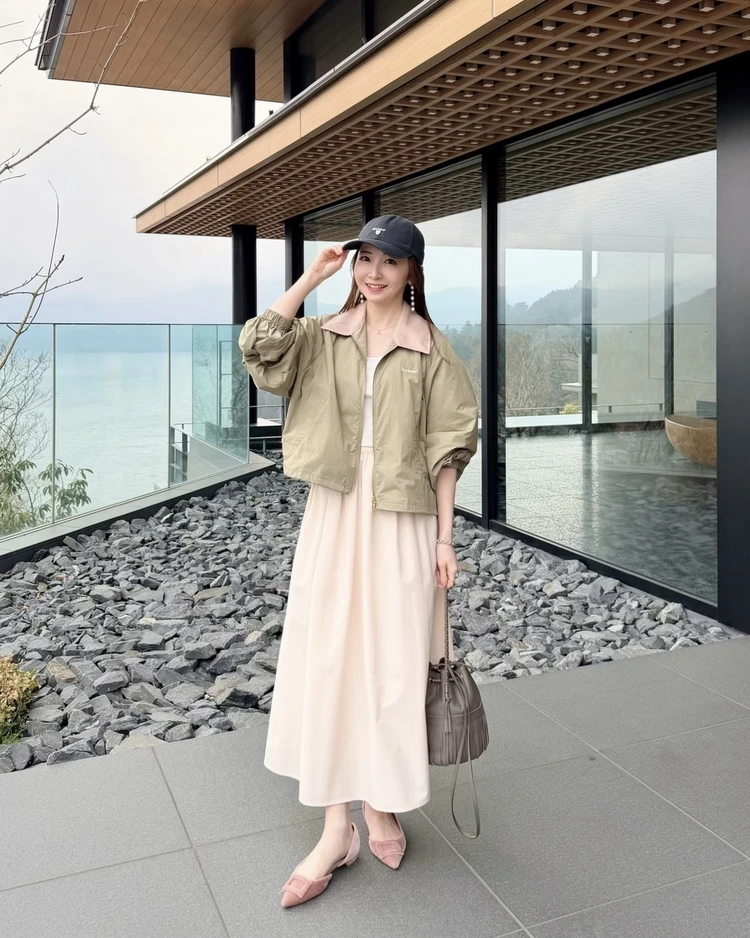 バブアー　Barbour　キャップコーデ　スポーツミックス