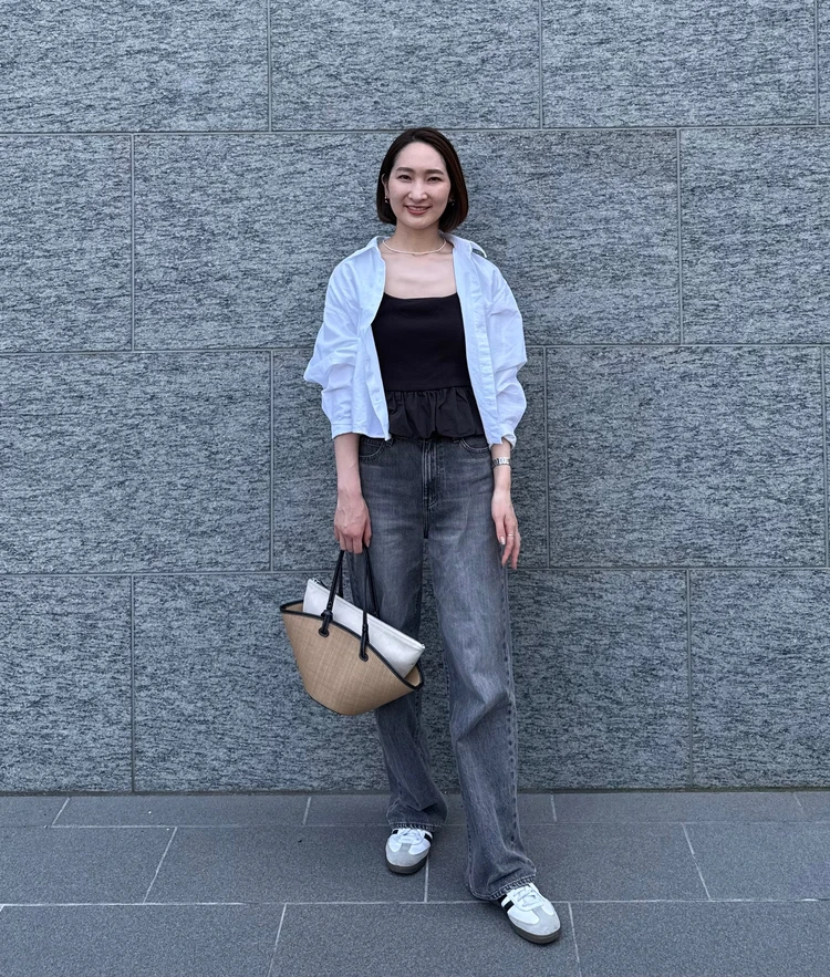 【ユニクロ（UNIQLO）ワイドストレートジーンズ】でつくる晩夏デニムコーデ2選　#ファッション部_5