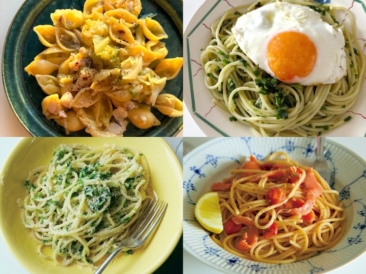 【長谷川あかりのご自愛ごはん】お手軽パスタレシピ8選。トマト、塩ミートソース、菜の花のパスタ。簡単なのに洒落てて美味しい！