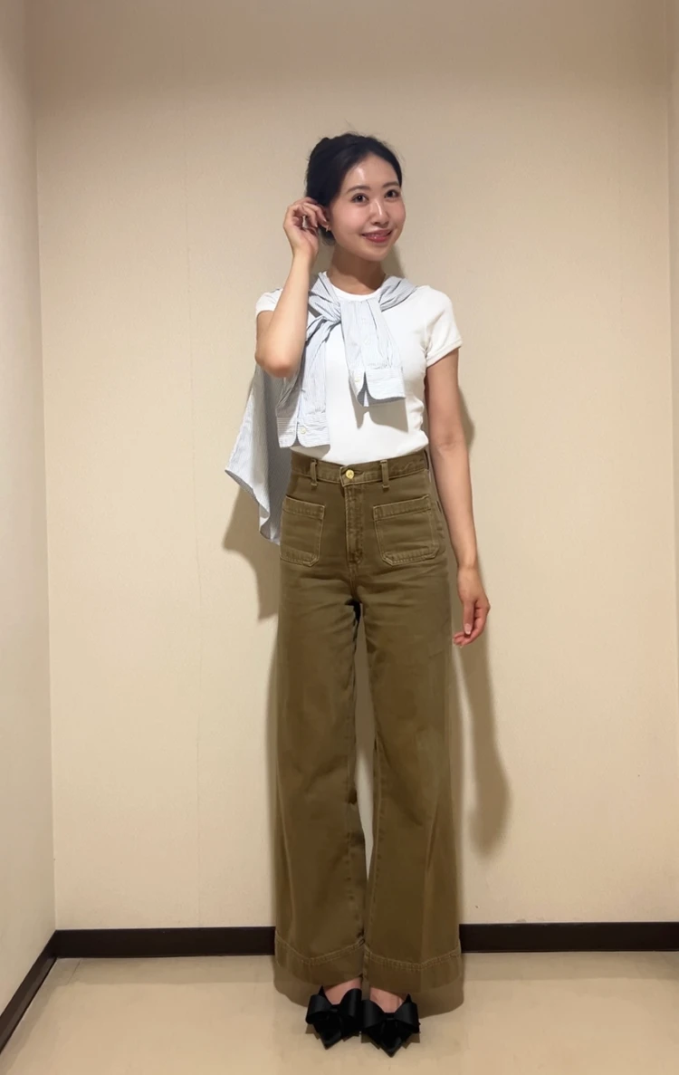【GU】990円で叶う大人カジュアル白Tシャツコーデ♡_3_3