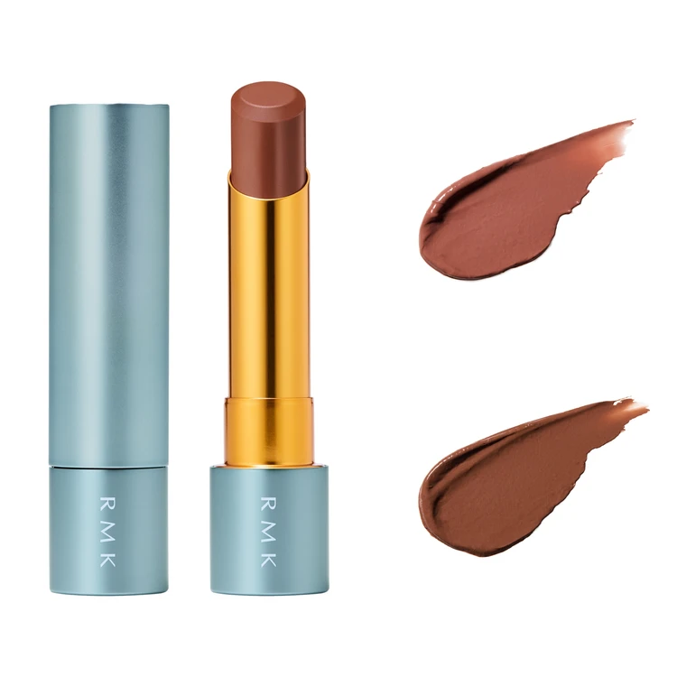 2025 クリスマスコフレ RMK ベルベットシーン リップカラー 全2色 各¥4400(2025年10月31日数量限定発売) 写真上から:EX-04 シュガーブッシュ、EX-05 ヒドゥン エゴ