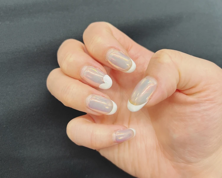 オーロラミラー×フレンチネイル