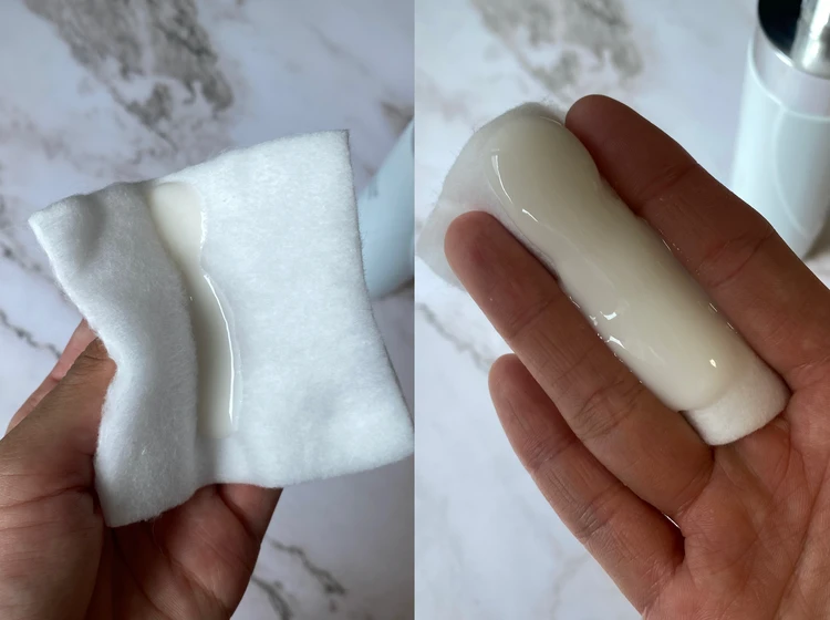 乳液を3プッシュ出した写真