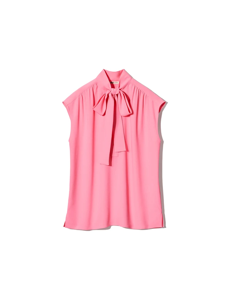 UNIQLO F.RISSO ユニクロエフ・リッソ ボウタイブラウスノースリーブ¥2990