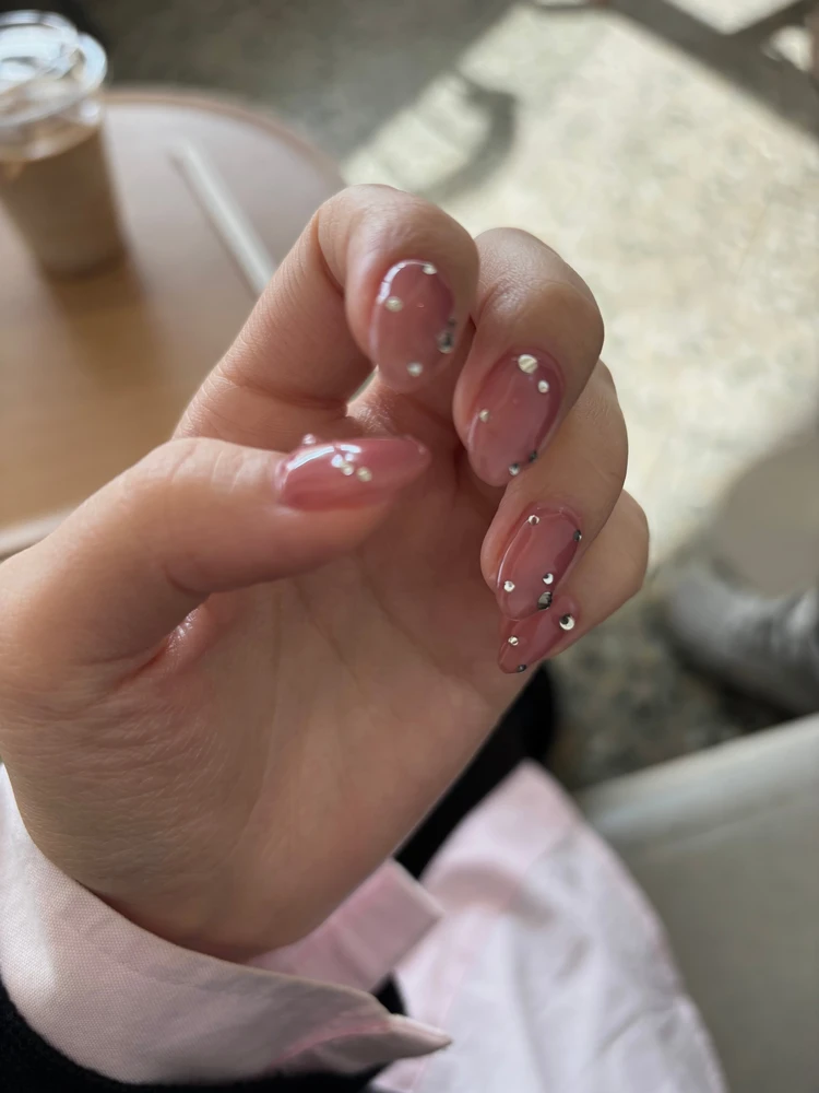 12月のマイネイル｜艶ワンカラー×ストーンのホリデーネイル_3_1