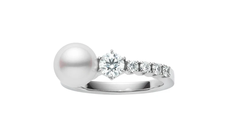 ミキモト リュミエール ペルル リング(アコヤ真珠/ダイアモンド/Pt)¥700000台~