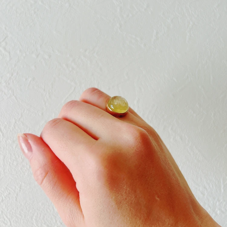 ödül(オジュール)のリング「レモンクオーツ:moon walk ring」