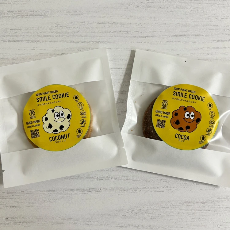 ovgo Baker スマイルクッキー（ココナッツ・ココア）。
