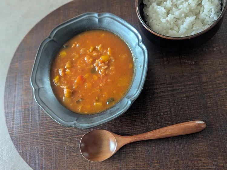 ミネストローネと白ごはん