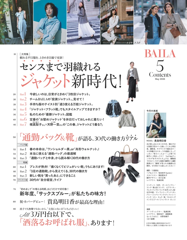 BAILA５月号　目次1