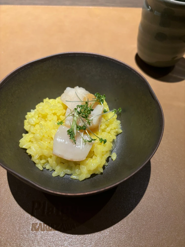 帆立貝柱のサフランリゾット