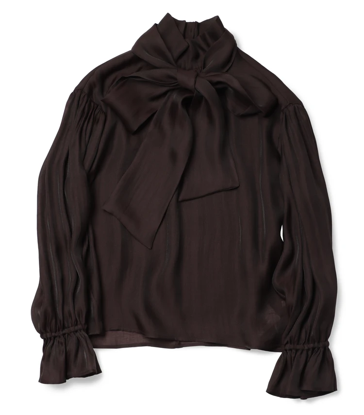 スーツスクエア ボリュームスリーブシアーブラウス ¥8789