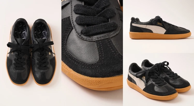【プーマ】黒レザーの名品パレルモ。大人っぽさと歩きやすさを両立【きれいめ派の通勤・休日スニーカー】