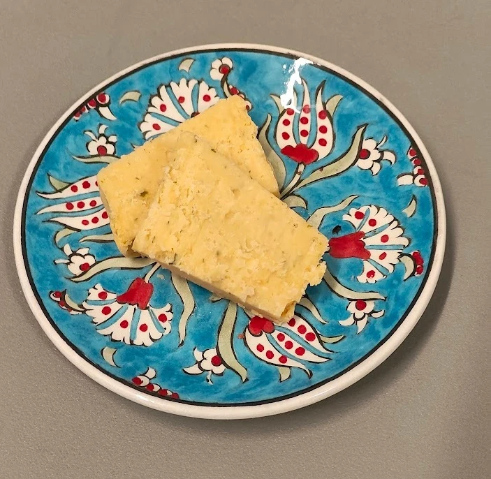 チーズ　お皿　ブルー