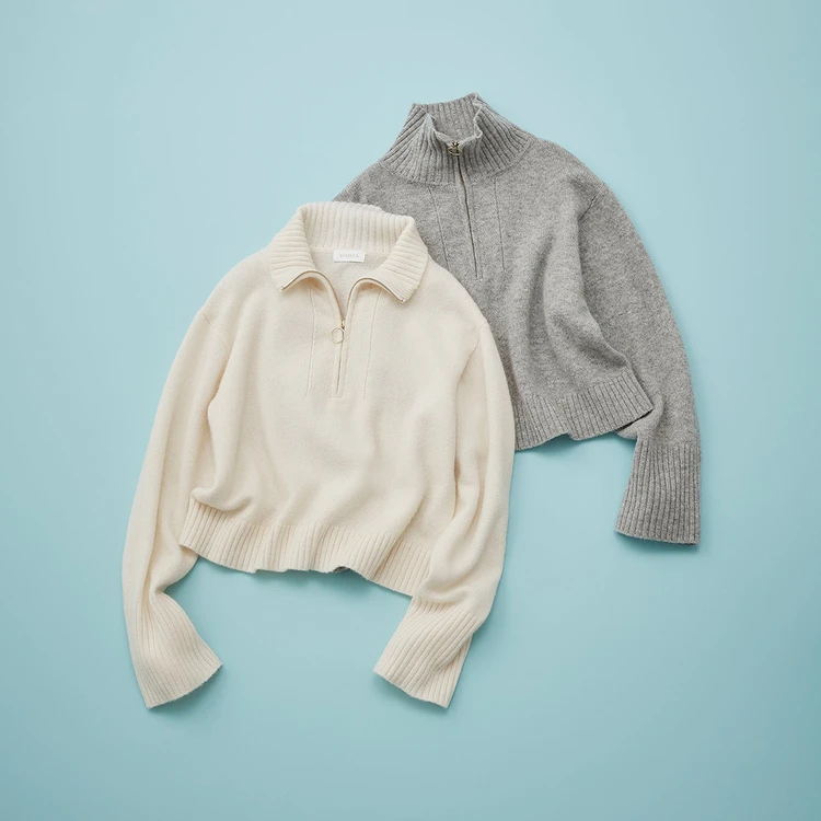ハーフジップニット