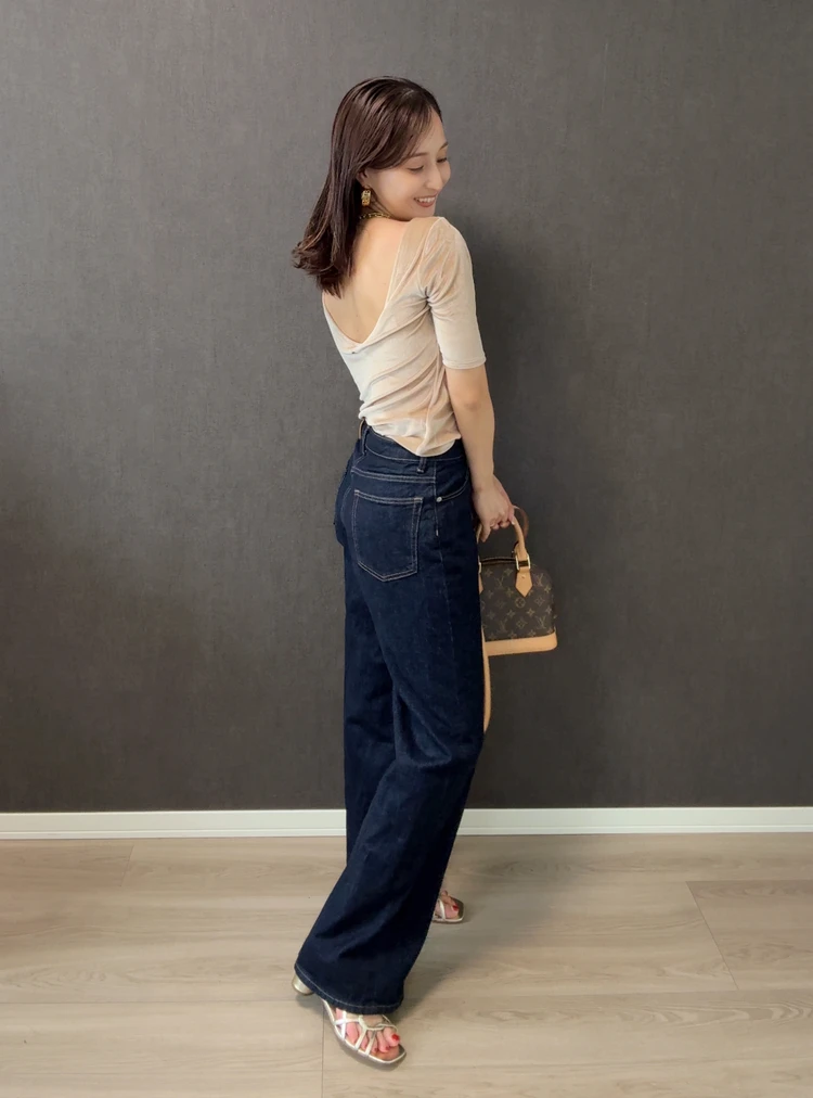【ánuans】ワイドレッグデニム着用コーデ