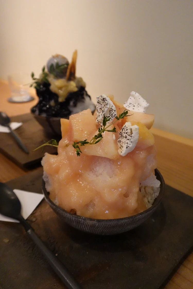 restaurant kijiの白桃ミルクティー氷