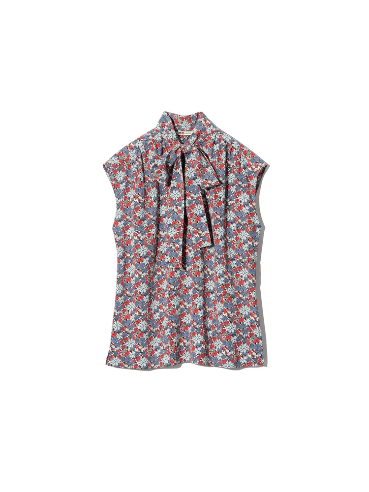 UNIQLO F.RISSO ユニクロエフ・リッソ ボウタイブラウスノースリーブ¥2990