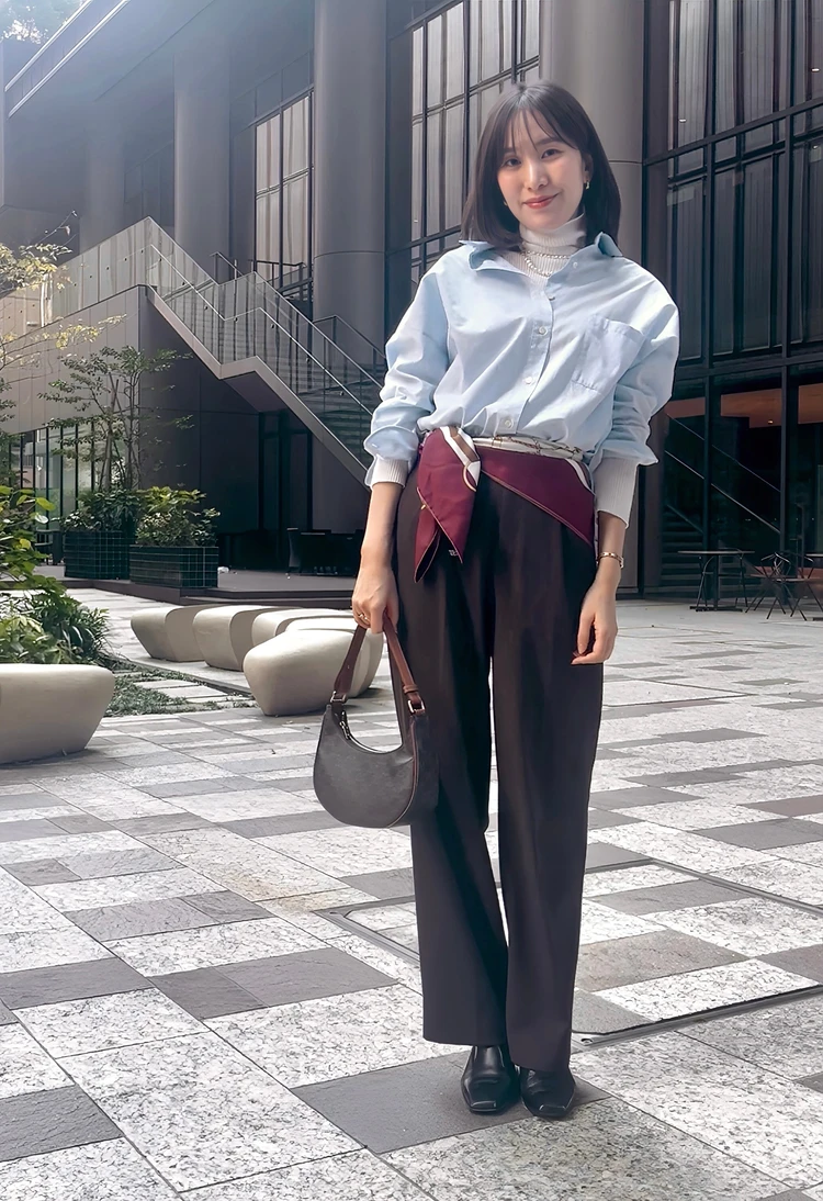 着回し力抜群！クラシカルなスカーフを使ったアレンジコーデ_3