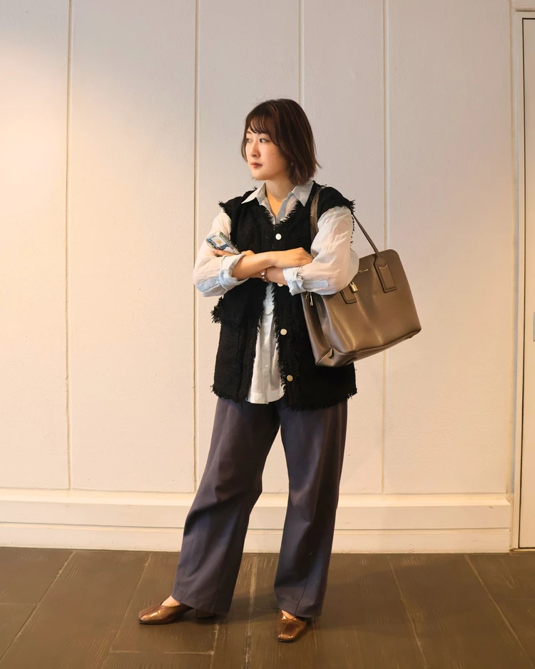 【夏服+ジレ】スポーツmix〜オフィカジまで万能!秋は気温別にギア上げていきます_4_1