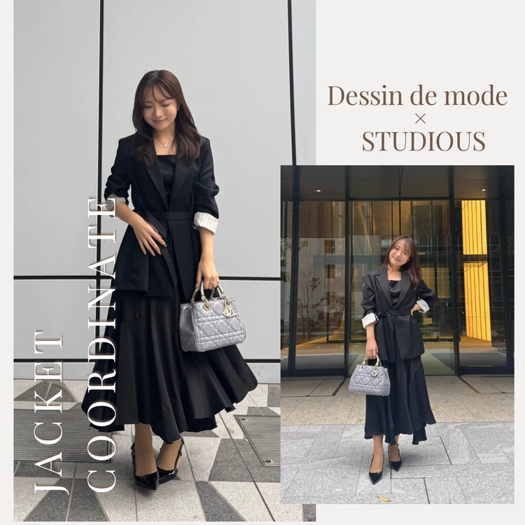 【STUDIOUS】4WAYで着回す！Dessin de modeの名品ジャケットでつくる秋のオールブラックコーデ♥_1