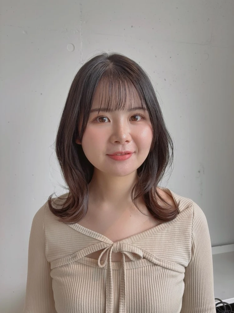 30代髪型・ミディアムの正面