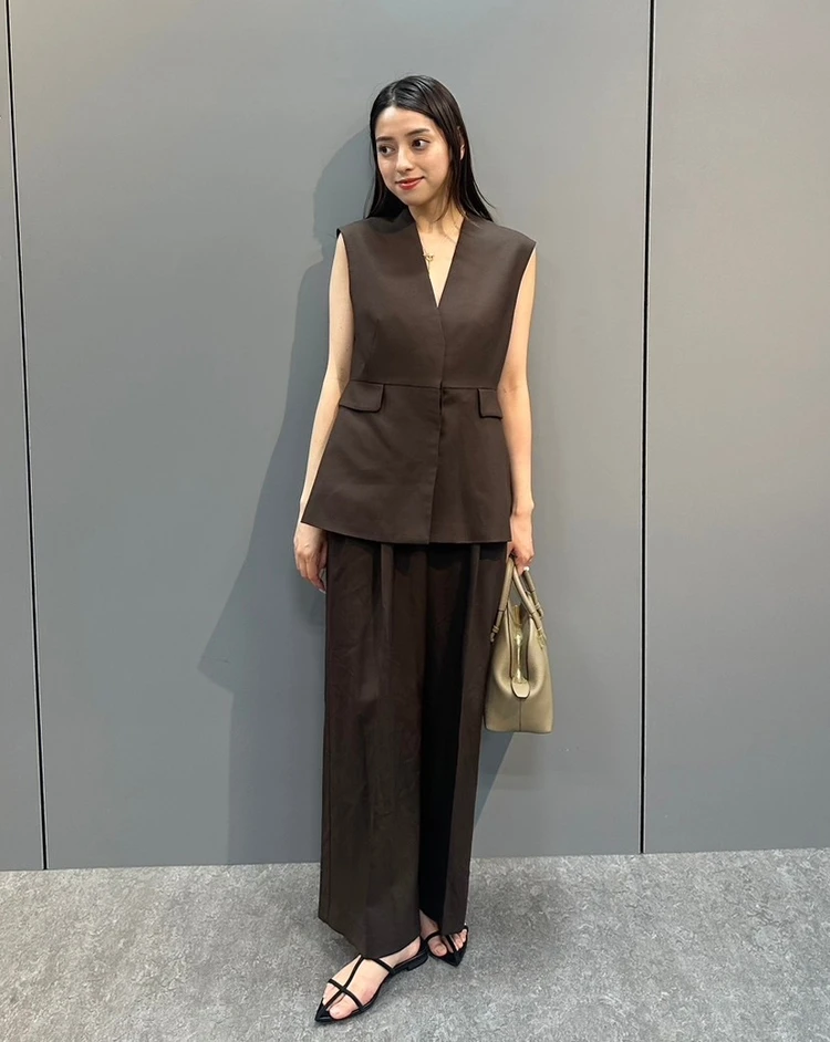 値下げ中！Demi Luxe BEAMS セットアップ　パンツ　ベスト 人気エディターとの注目コラボ！「デミルクス ビームス（Demi