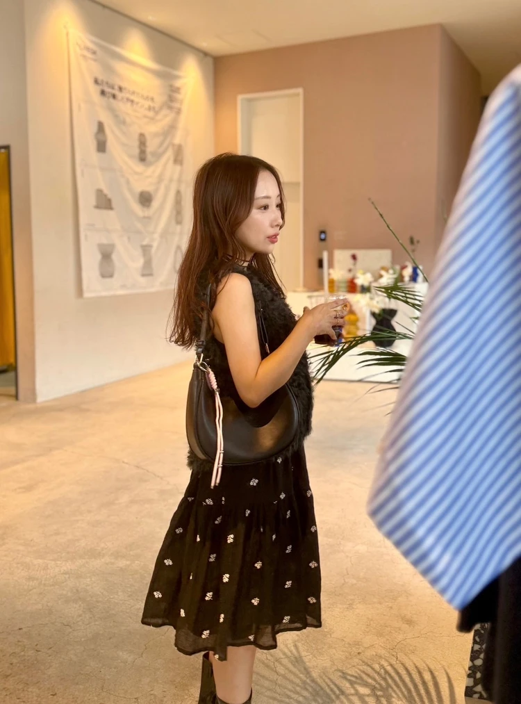 秋　低身長コーデ　ワンピース