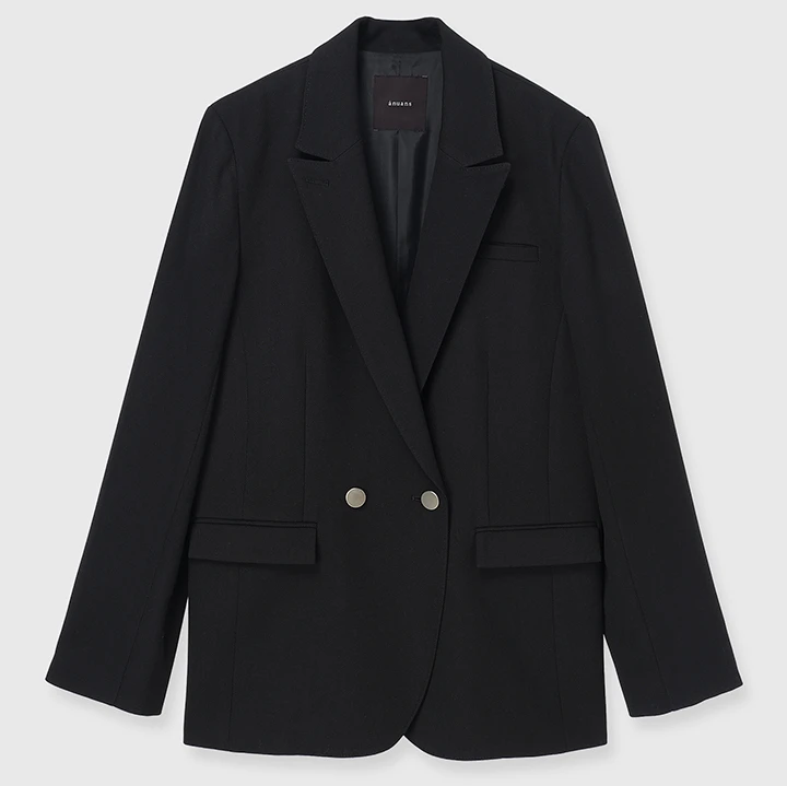アニュアンス　ベーシックダブルジャケット　BLACK
