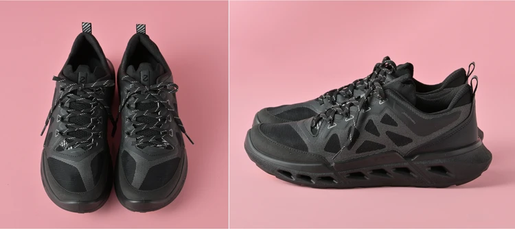 【ECCO（エコー）】夏でも快適！ 軽くて涼しい、幅広スニーカー【きれいめ服に似合う黒スニーカー】