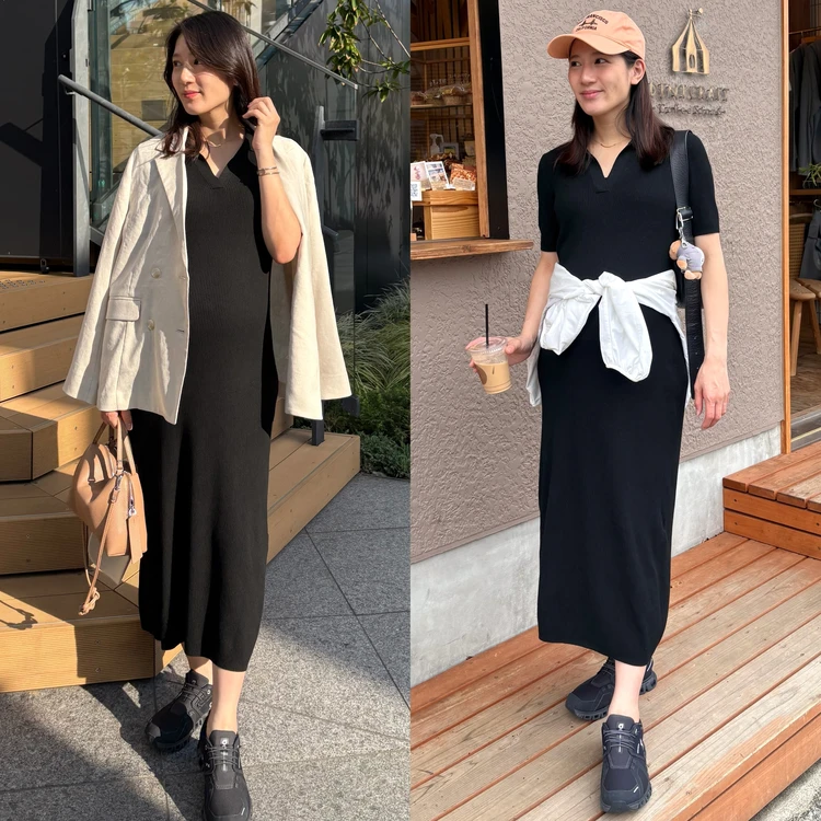 【UNIQLO】スキッパーポロニットワンピースで旅行も快適#一軍ワンピ_6