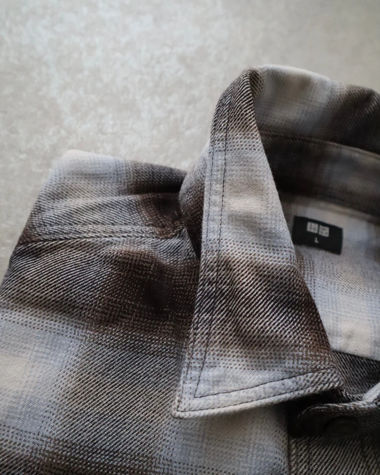 UNIQLO ユニクロ　メンズ　フランネルチェックシャツ　おすすめ　カラー　61 BLUE