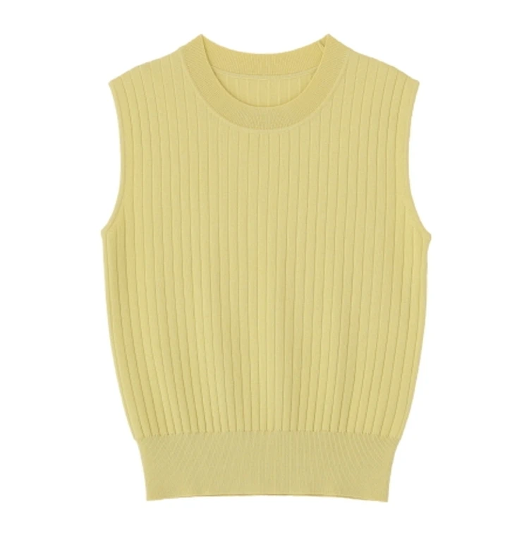 イェッカ ヴェッカ　【マシンウォッシャブル】ノースリーブリブニット　￥5590