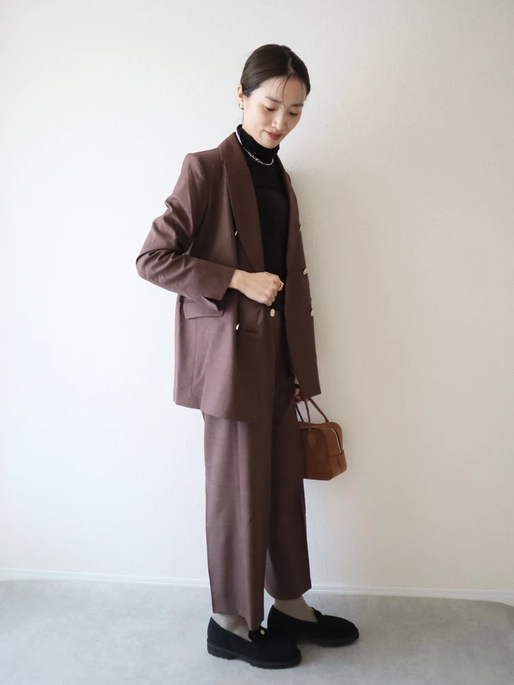 TONAL　トーナル　カセット服　マルチセットマリンワイドパンツ　マルチセットダブルジャケット　休日　オフ　コーデ　