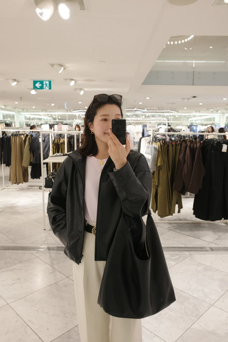 ユニクロCのスウェットを着回ししてみた！小物ひとつで印象激変コーデ２選_3_3