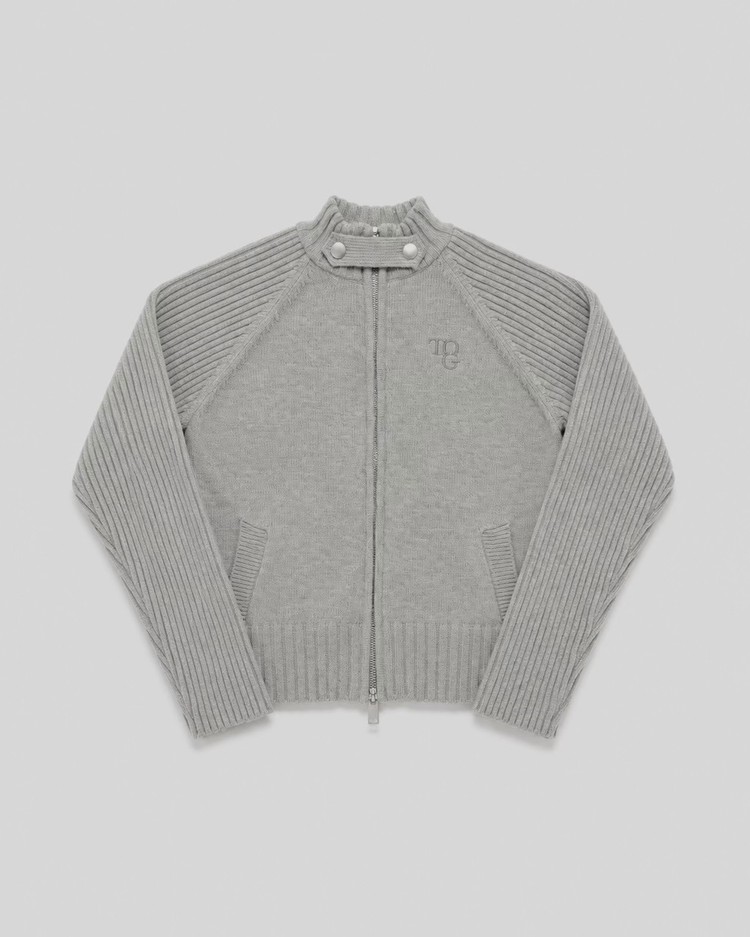  リブニットジャケット各￥21780　グレー