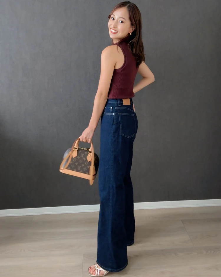 【ユニクロ】ウォッシャブルニットブラトップ着用コーディネート