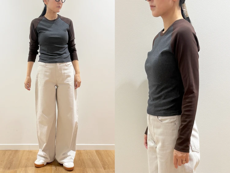 【UNIQLO（ユニクロ）】新作の「ミニT」をライターが試着レビュー！一枚でもレイヤードでも映える配色デザイン #BAILA読む試着室