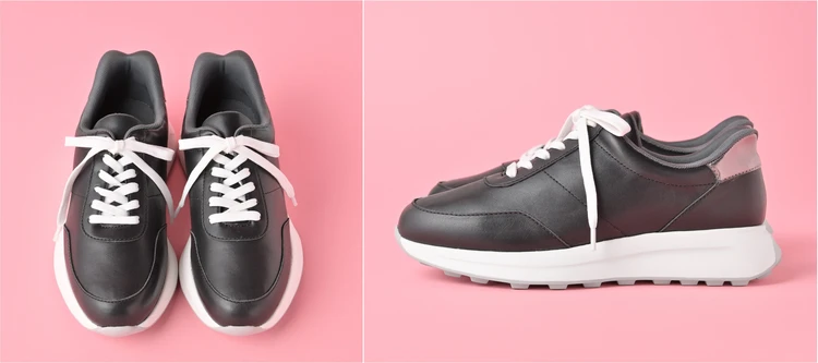 忙しい朝の救世主！「銀座かねまつ」のハンズフリースニーカー【きれいめ服に似合う黒スニーカー】