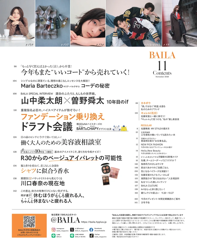 BAILA11月号　目次2