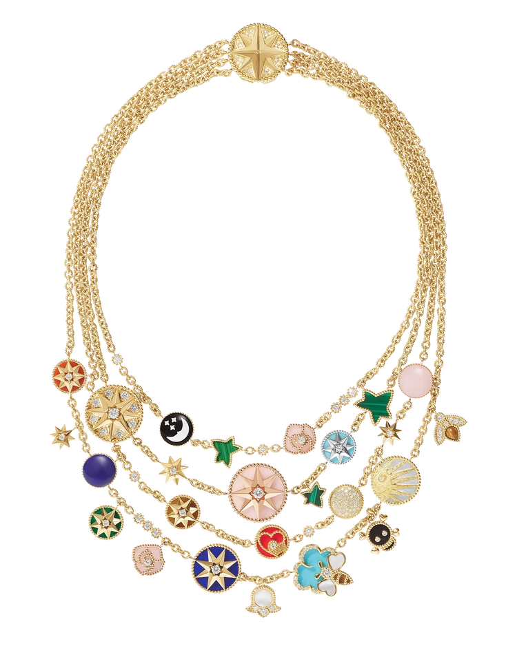 ディオール ファインジュエリー ローズ デ ヴァン イエローゴールドネックレス